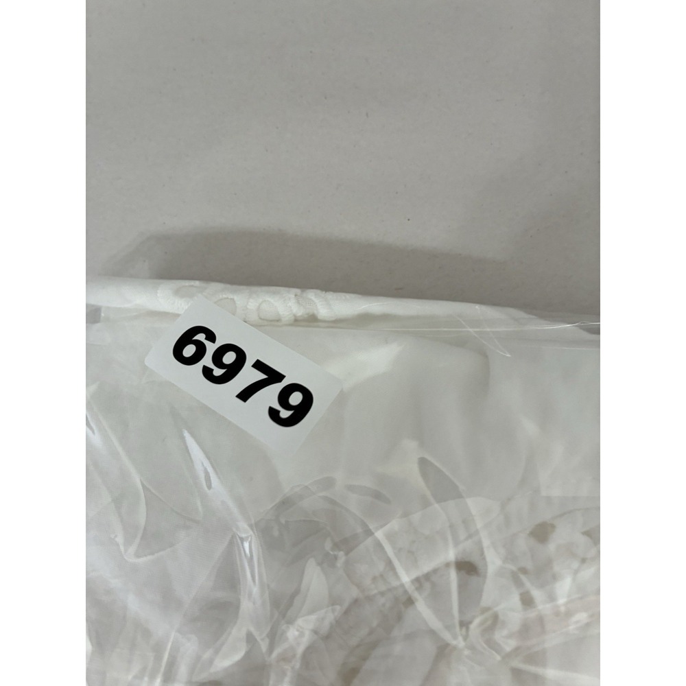 free assembly‎ 100% Cotton Eyelet Blouse White XL Cottage V Neck - Picture 7 of 7